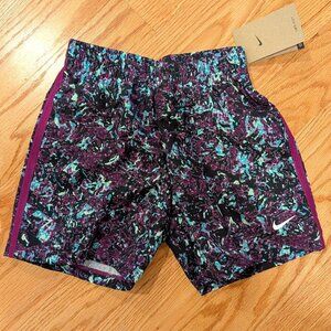 NWT Kid's Nike Dri-fit Shorts Purple Blue Pattern Size XS